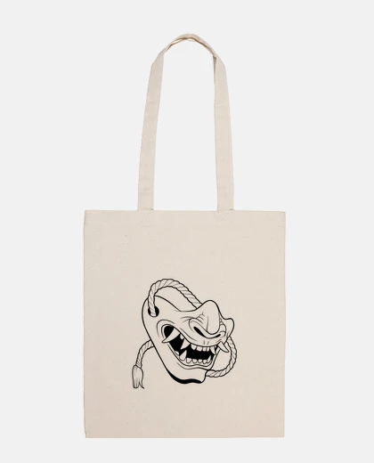 Bag mempo samurai line art