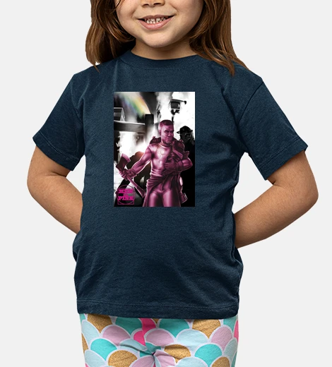 Kids men in pink firefighter