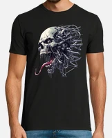 dimmoire Creepy Skull ロンT Two Headed Skeleton Unisex T-shirt, Macabre Goth Shirt, Punk