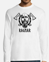 Buy Silly Punter Vikings King Ragnar Men's Cotton Tshirt Black at