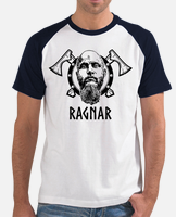 Buy Silly Punter Vikings King Ragnar Men's Cotton Tshirt Black at