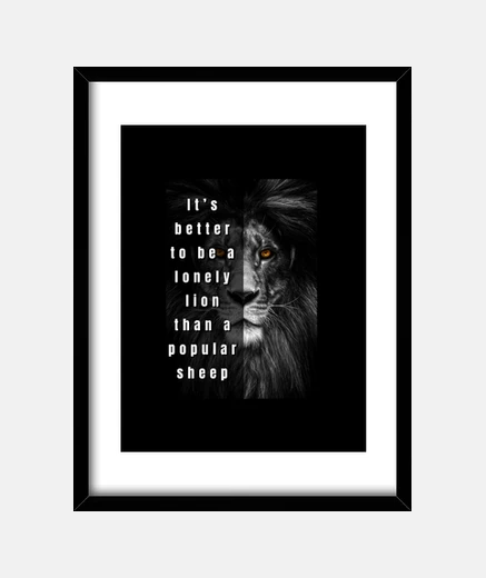 Cadre mentalité de lion et citations de motiv