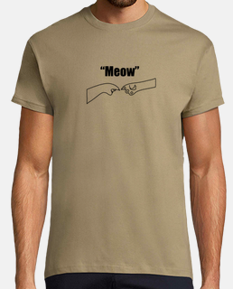 Meow Camiseta Creación Gatuna Aesthetic NEGRO