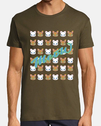 T-shirt meowman, manica corta, esercito, qualità extra