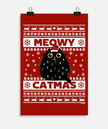 Poster meowy catmas - cute cat