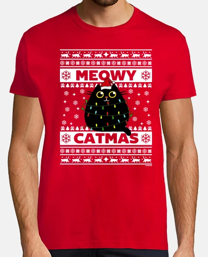 T-shirt meowy catmas - simpatico gatto