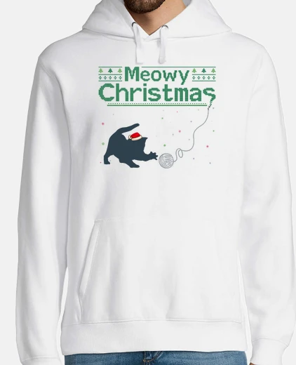 Hoodie Meowy Christmas   Adorable Cat in Santa
