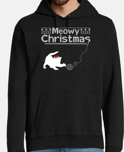 Hoodie Meowy Christmas   Adorable Cat in Santa