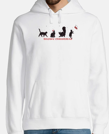 Hoodie Meowy Christmas   Cute Kitty in Santa
