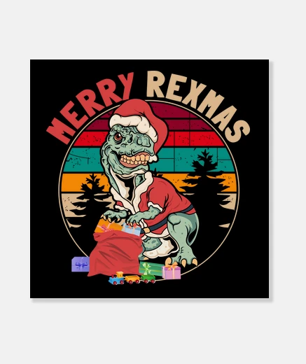 Stampa Merry Rexmas Christmas TRex