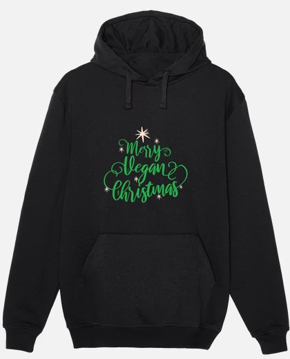 Merry vegan christmas sweater hoodie tostadora
