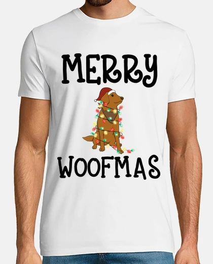 Tee-shirt Merry woofmas christmas gift for dog lo