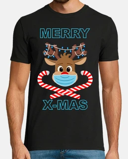 Merry Christmas Rudolph Blue