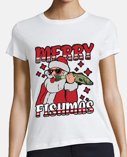 merry fishmas funny santa claus fishing