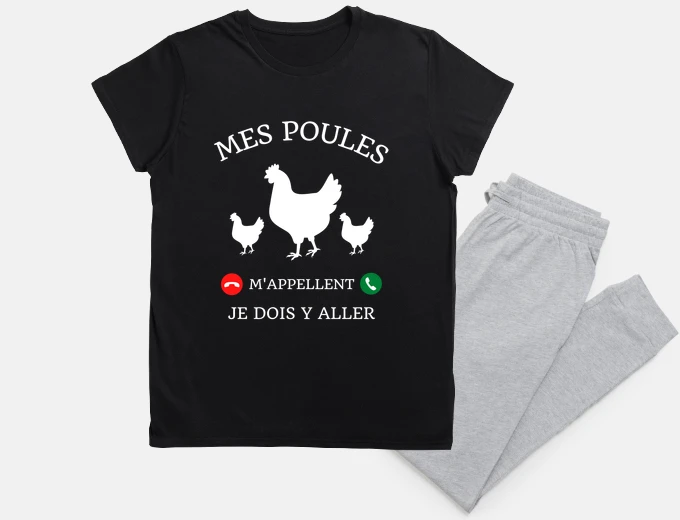 Pyjama mes poules m appelle humour poule