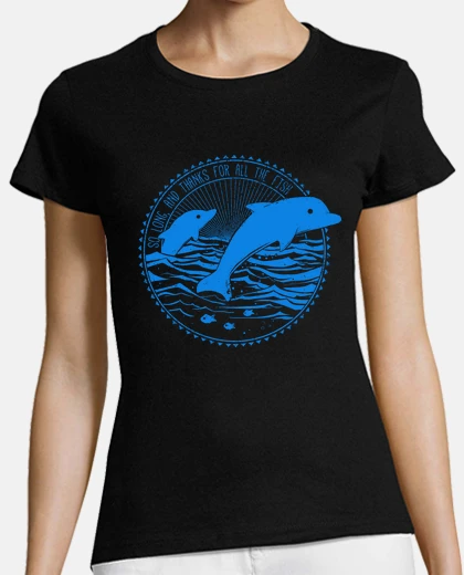 T-shirt messaggio da delfini