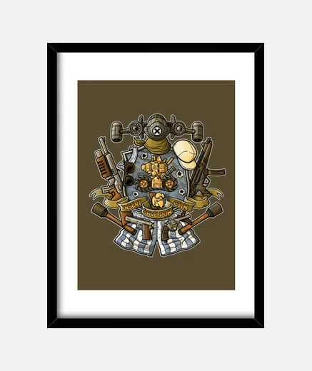 Framed metal slug print