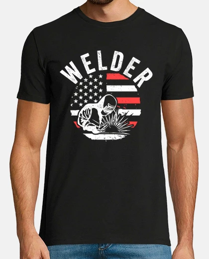 Tee-shirt métallurgiste je soude je drapeau améri