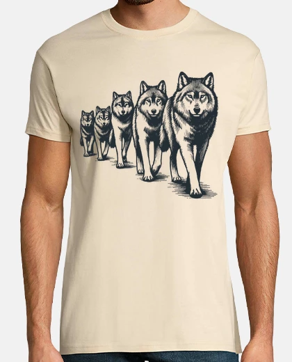 Tee-shirt meute de loups blancs