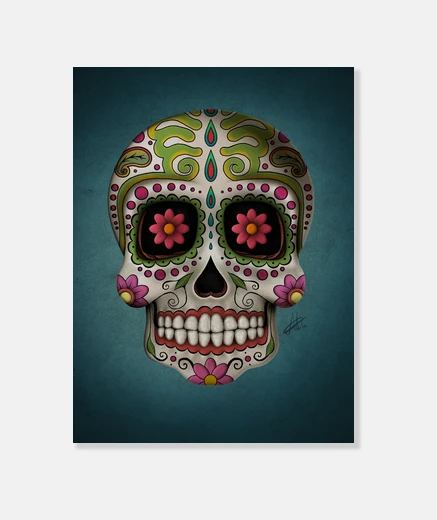 Wall mexican skull 20 canvas