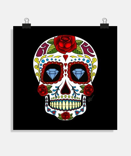 Poster Mexican skull diamonds !!!