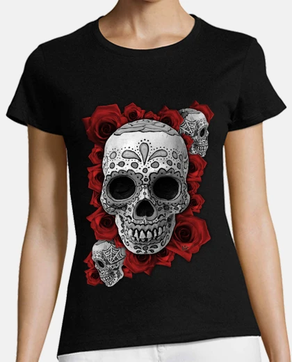 T-shirt mexican skull n roses !!!