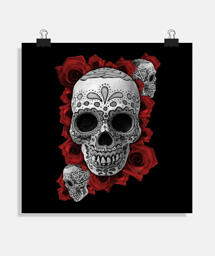 Poster Mexican skull n roses !!!