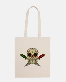 mexican skull with vintage daggers