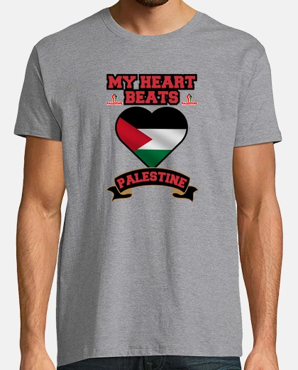 Camiseta mi corazon late palestina, diseño para apoyar al pueblo palestino que sea libre
