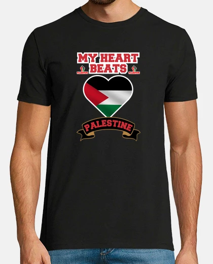 Camiseta mi corazon late palestina, diseño para apoyar al pueblo palestino que sea libre