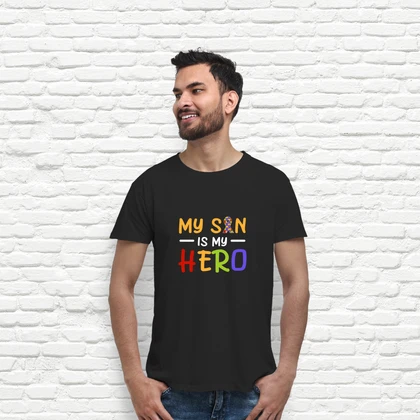 Playera mi hijo es mi héroe conciencia del autismo síndrome de