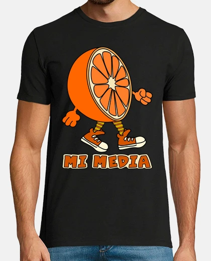 Camiseta mi media busca naranja para tu pareja regalos bonitos para mi novio