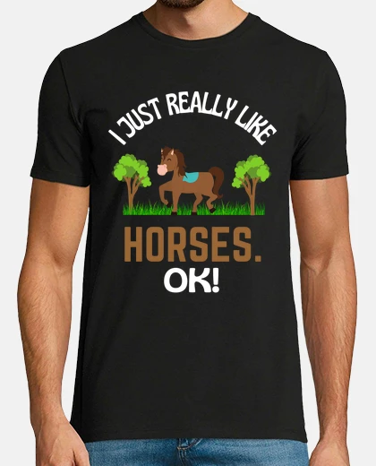 T-shirt mi piacciono davvero i cavalli ok umori