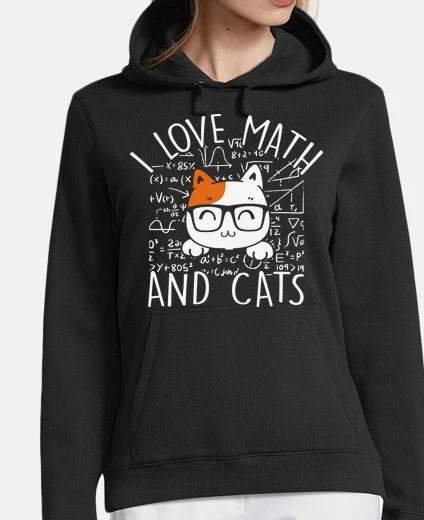 Felpa Mi piacciono la matematica e i gatti