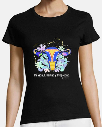 Playera Mi Vida, Libertad y Propiedad Blanco - Mujer Negro