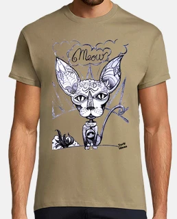 miaou - homme, manches courtes, couleur kaki, qualité extra