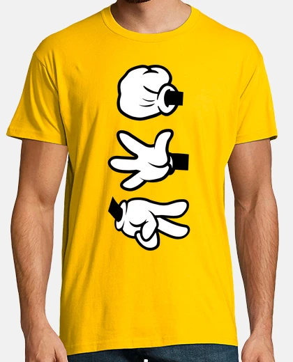 Camiseta Mickey Mouse - Piedra, Papel o Tijera