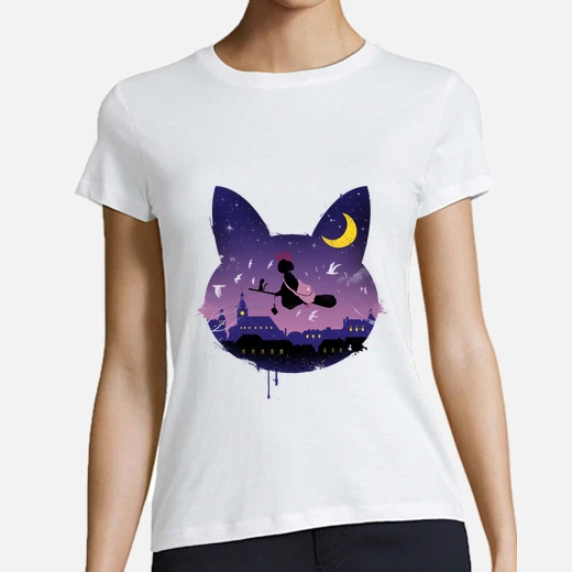 midnight cat stroll shirt womens