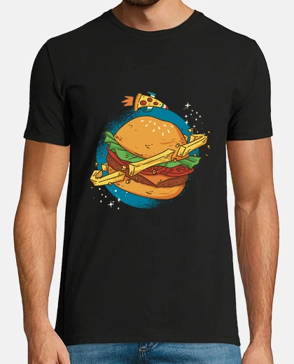 T-shirt miglior hamburger del mondo pianeta spazio, luna, marte,