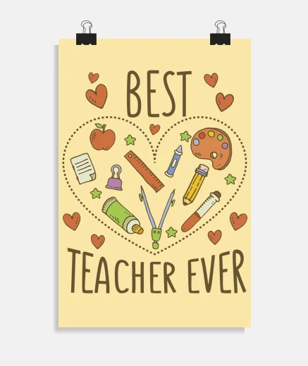 Poster miglior insegnante di sempre poster regalo di fine anno scolastico