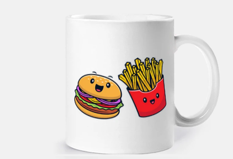Tazza migliori amici per sempre hamburger e p