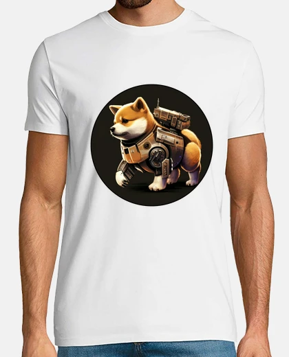 Tee-shirt Mignon chien Shiba Inu de style mécaniq