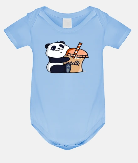 Vêtements mignon petit panda avec un milkshake