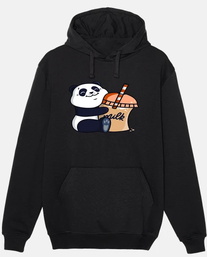 Sweat mignon petit panda avec un milkshake