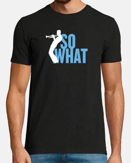 T-shirt miles davis so what, blue white. men