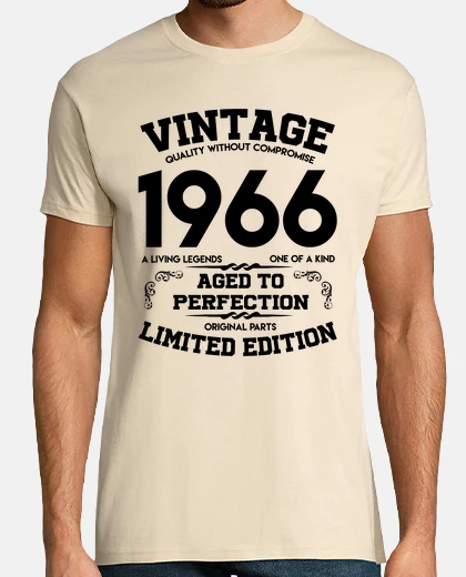 Tee-shirt millésime 1966 vieilli à la perfection original