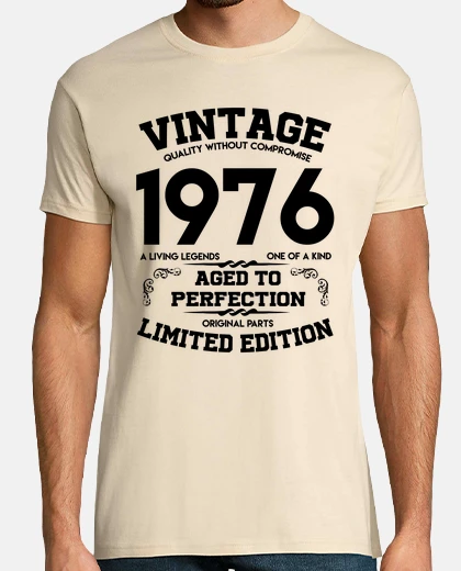 Tee-shirt millésime 1976 vieilli à la perfection original