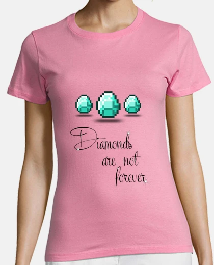 Camiseta Minecraft - Diamonds are not forever - Letra negra