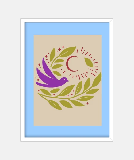 Quadro minimal  uccello mezzo giorno una