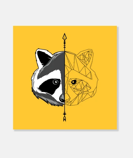 Wall minimalist raccoon
